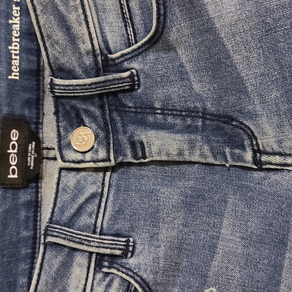 Bebe Heartbreaker Distressed Ankle Jeans - Picture 7 of 12